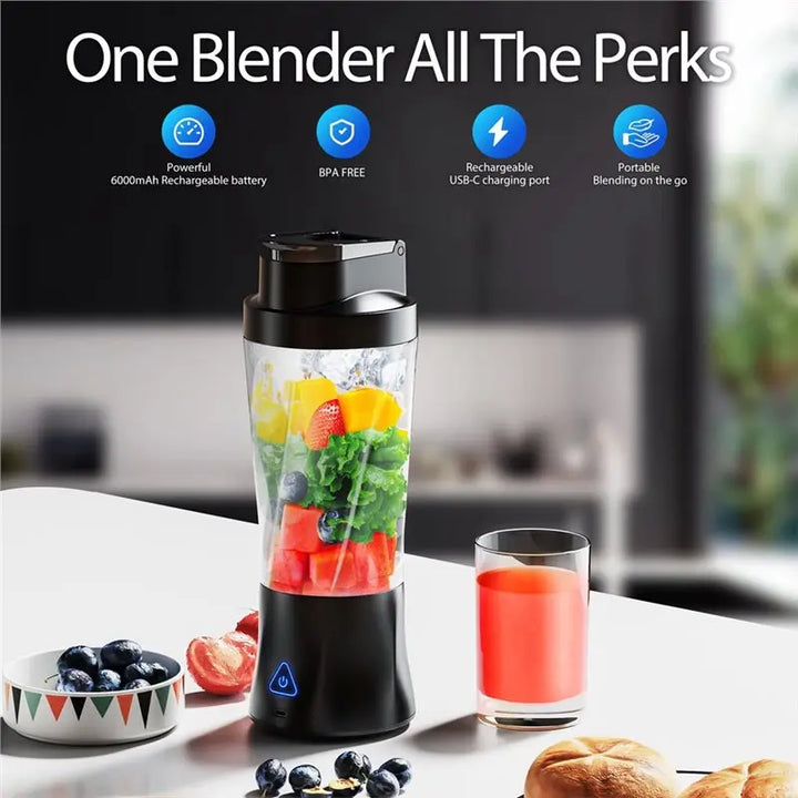 Liquidificador Portátil Recarregável USB 500ml para Smoothies e Sumos