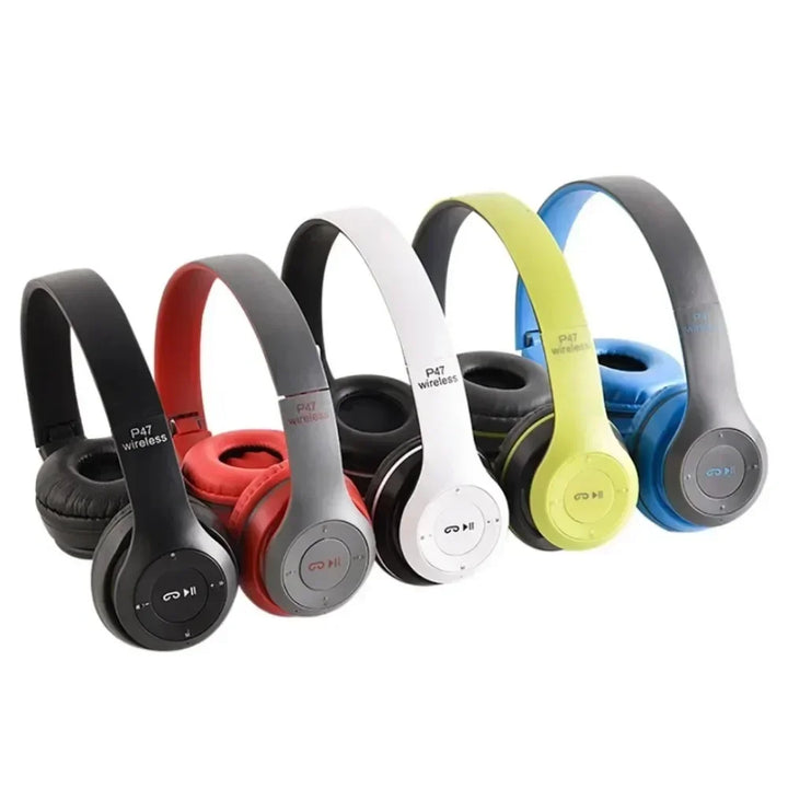 P47 Auscultadores Bluetooth com Microfone – Som Estéreo, Cancelamento de Ruído, Compatível com PC, Telemóvel e Gaming