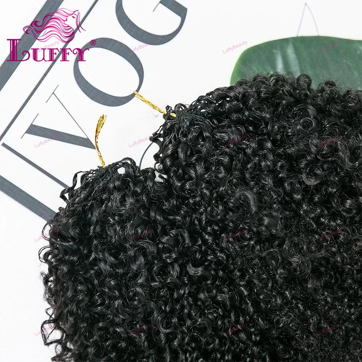 Extensões de Cabelo Humano Kinky Curly Crochet 120g – Pré-Separadas, Sem Nó, 100 Fios por Pacote