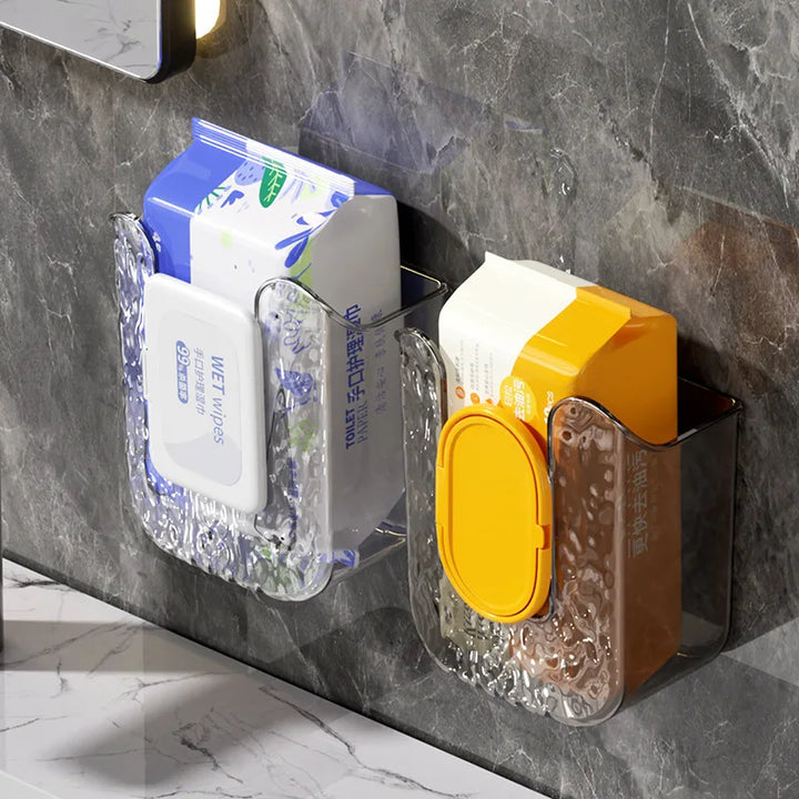 Suporte de Papel Higiénico Sem Furos – Caixa de Armazenamento Impermeável para Casa de Banho e Cozinha