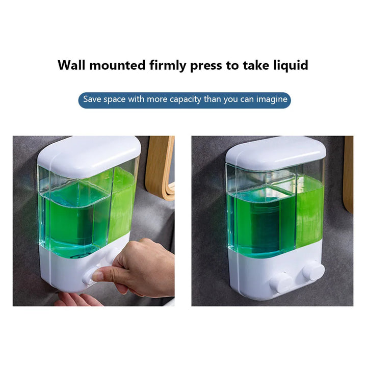 Dispenser de Sabonete Líquido 500/1000ml de Parede – Duplo ou Simples, Para Banheiro e Cozinha | Para Sabonete, Shampoo, Condicionador e Detergente