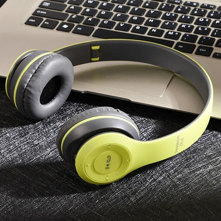 P47 Auscultadores Bluetooth com Microfone – Som Estéreo, Cancelamento de Ruído, Compatível com PC, Telemóvel e Gaming