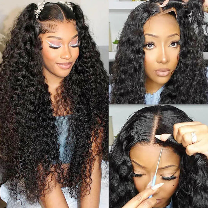 Peruca Lace Frontal HD Deep Wave 100% Cabelo Humano – 13x6, 13x4, 360 Glueless, 250% Densidade, 30 Polegadas