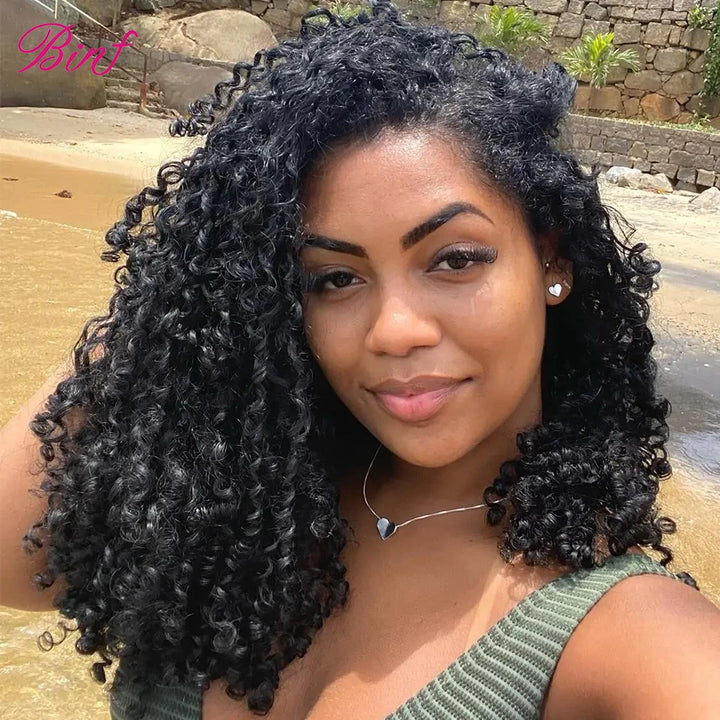 Extensões de Cabelo Humano Curly Pissy/Funmi/Pixie 10"-26" – Cabelo Remy Brasileiro ou Birmanês, Duplo Weft, 1 a 4 Bundles