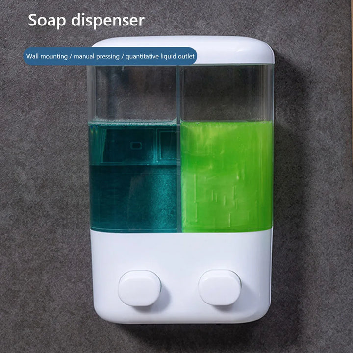 Dispenser de Sabonete Líquido 500/1000ml de Parede – Duplo ou Simples, Para Banheiro e Cozinha | Para Sabonete, Shampoo, Condicionador e Detergente