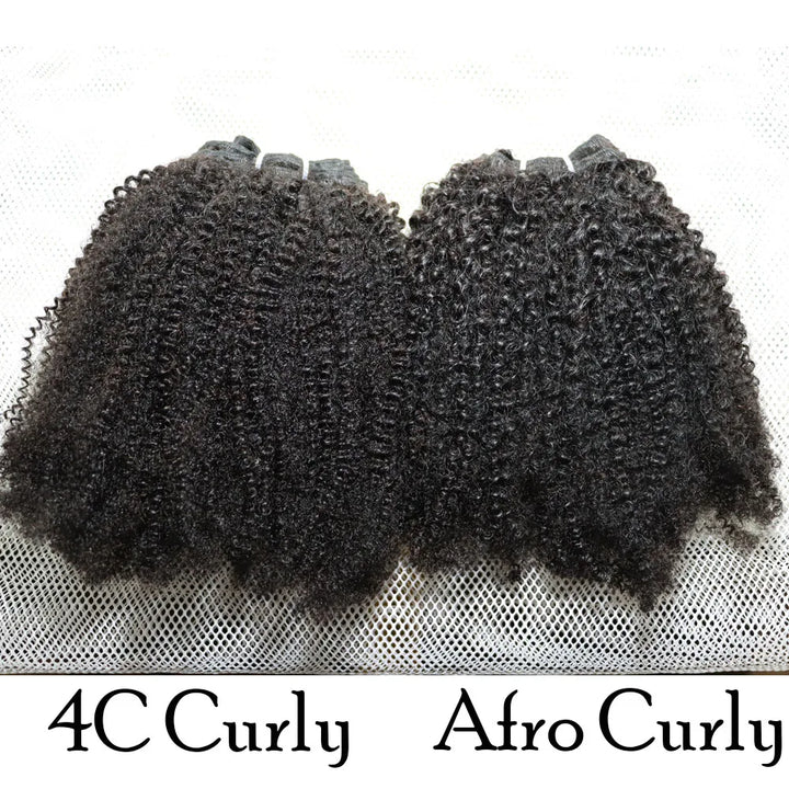 Extensões de Cabelo Humano 4C Afro Kinky Curly | Cabelo Brasileiro Virgem Natural IXTUYLL – Textura Crespa Realista para Mulheres Negras