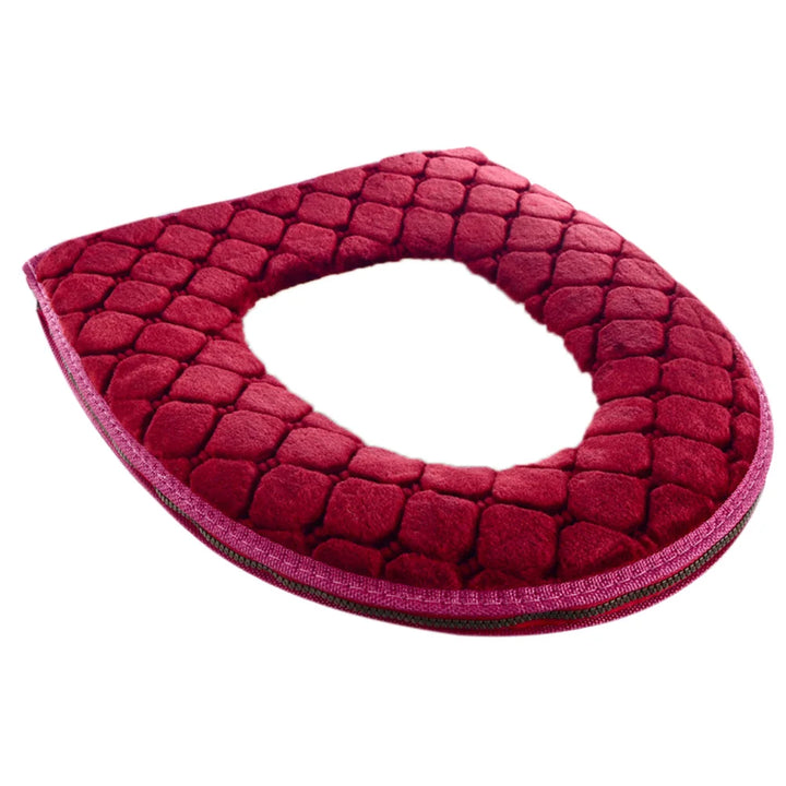 Capa de Assento de Sanita Macia para Inverno – Pelúcia Lavável e Quente | Universal O-Shape 37x44cm