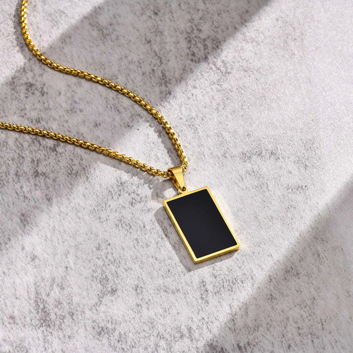 Vnox Colar Pequeno para Homens e Rapazes – Aço Inoxidável Preto ou Prateado com Corrente Box