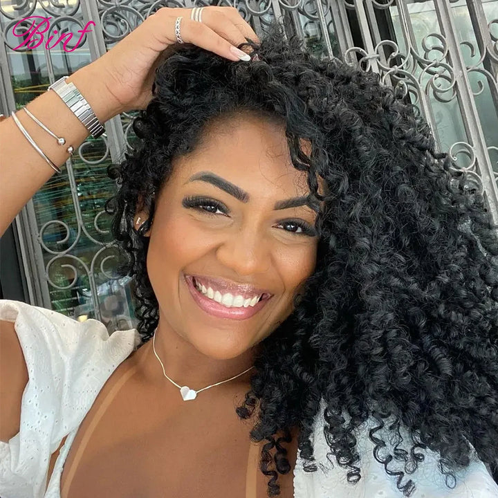 Extensões de Cabelo Humano Curly Pissy/Funmi/Pixie 10"-26" – Cabelo Remy Brasileiro ou Birmanês, Duplo Weft, 1 a 4 Bundles