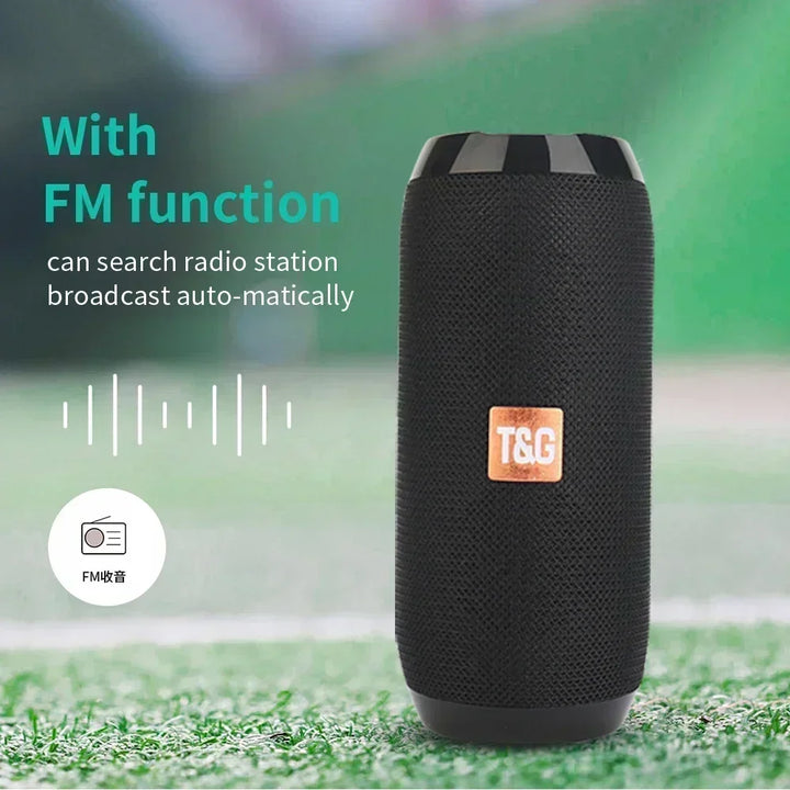 Coluna Bluetooth T&G Portátil | À Prova de Água com Subwoofer Potente, Rádio FM e 10h de Autonomia