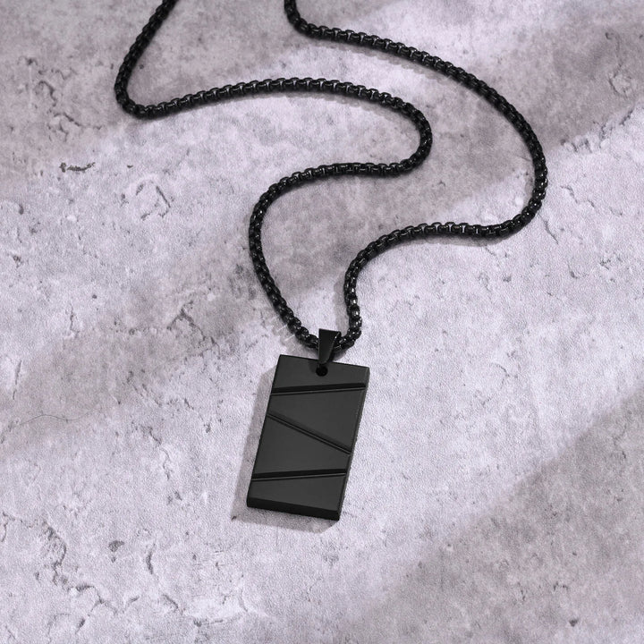 Vnox Colar Pequeno para Homens e Rapazes – Aço Inoxidável Preto ou Prateado com Corrente Box