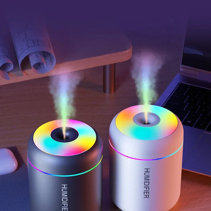 Humidificador de Ar Mini 180ml USB com Difusor de Aromas e Luz LED – Ideal para Carro, Casa e Quarto