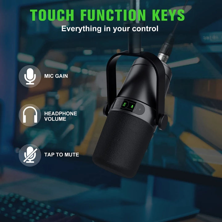 Microfone Dinâmico Profissional Cardioide – Ideal para Voz, Estúdio e Palco | Compatível com Shure SM7B