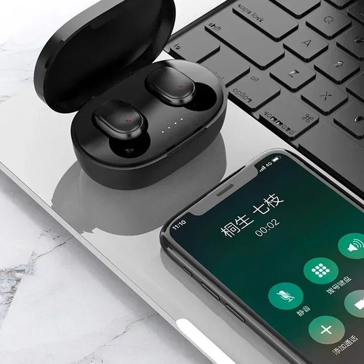 Auriculares A6S TWS Bluetooth 5.1 – In-Ear Sem Fios com Microfone, Cancelamento de Ruído, Touch Control, À Prova de Água