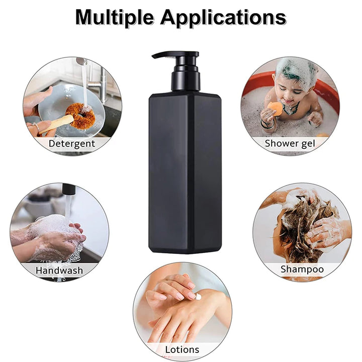 Kit de 1/2/4 Dispensadores de Sabão Líquido 500ml – Garrafa Plástica Reutilizável com Bomba para Banheiro e Cozinha