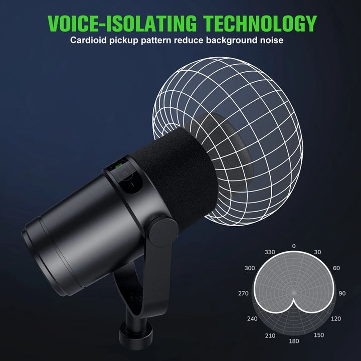 Microfone Dinâmico Profissional Cardioide – Ideal para Voz, Estúdio e Palco | Compatível com Shure SM7B