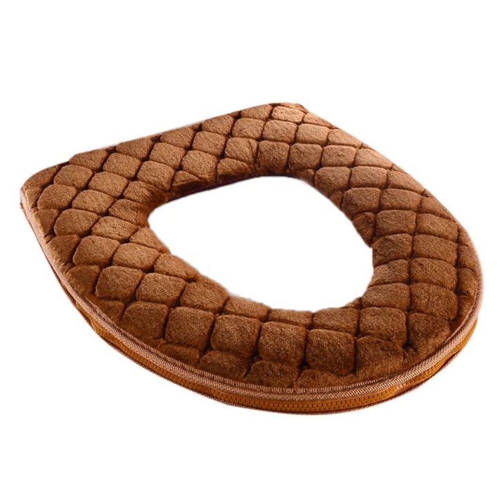 Capa de Assento de Sanita Macia para Inverno – Pelúcia Lavável e Quente | Universal O-Shape 37x44cm