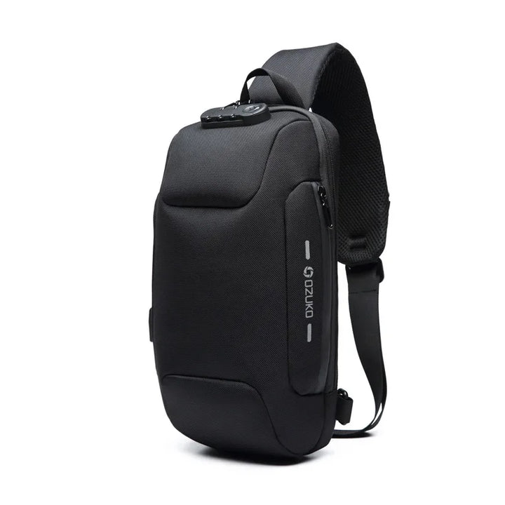 Mala de Ombro Masculina Anti-Roubo | Impermeável com Porta USB