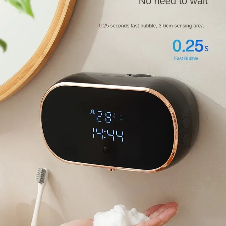 Dispensador de Sabão Inteligente com Sensor Infravermelho – Montagem na Parede, Espuma Automática para Cozinha e Casa de Banho