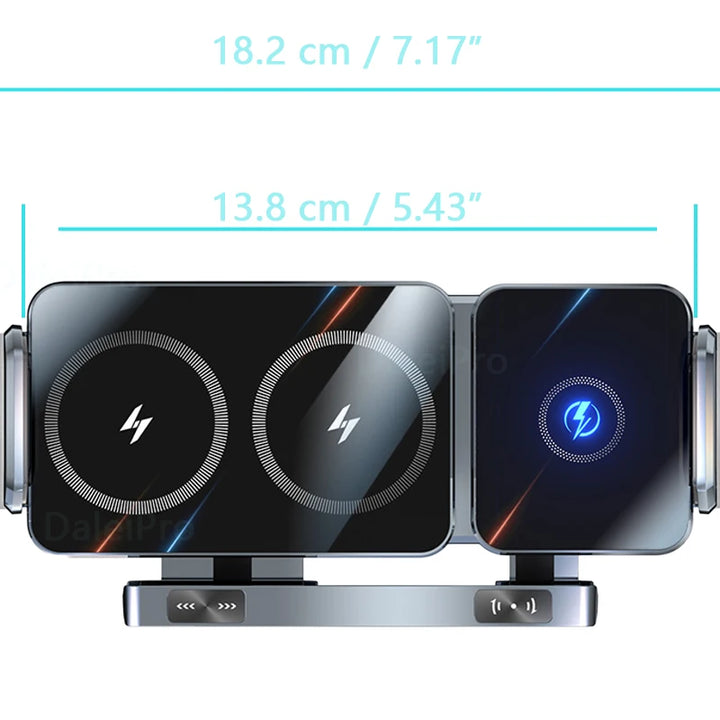 Suporte Automóvel com Carregamento Sem Fios 15W e Fixação Elétrica Automática