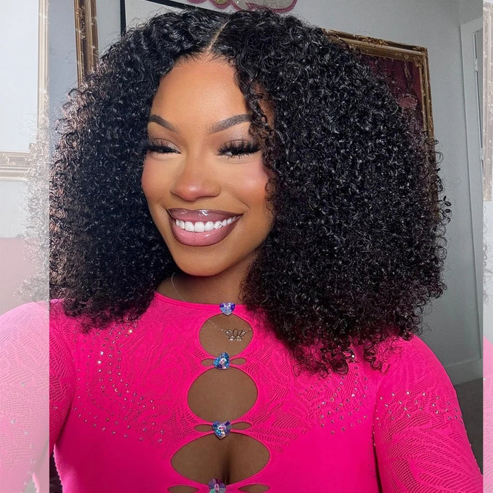 Peruca Glueless 100% Cabelo Humano Kinky Curly – Lace HD 6x4 Pré-Cortada, Knots Descolorados, Pronta a Usar (18–26”)