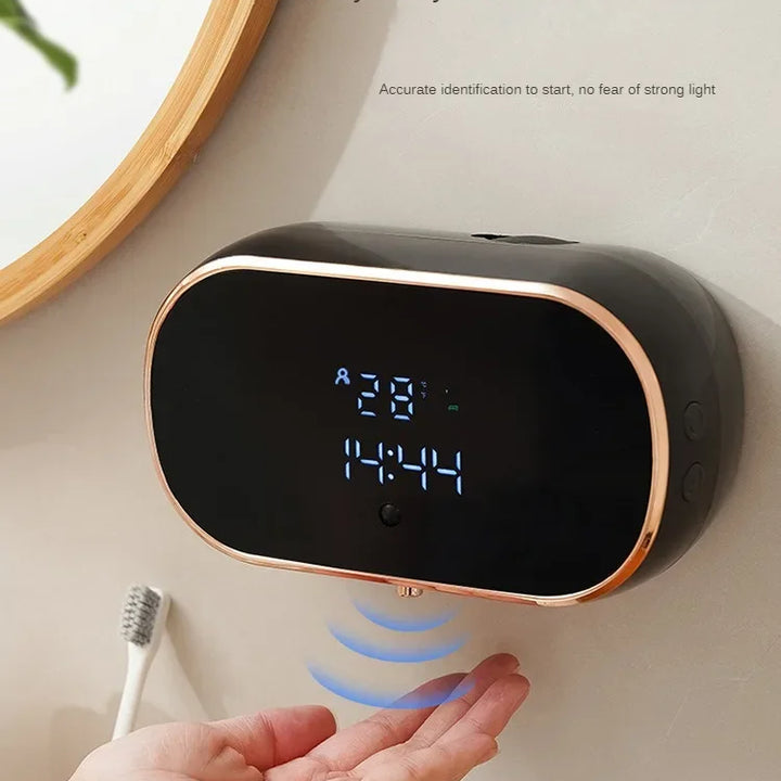Dispensador de Sabão Inteligente com Sensor Infravermelho – Montagem na Parede, Espuma Automática para Cozinha e Casa de Banho
