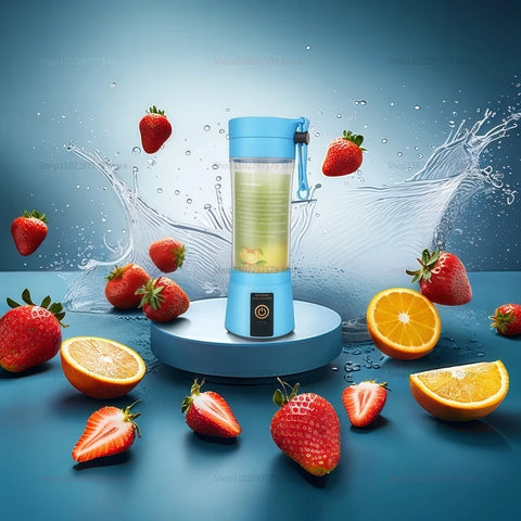 Liquidificador Portátil USB Recarregável 380ml com 6 Lâminas