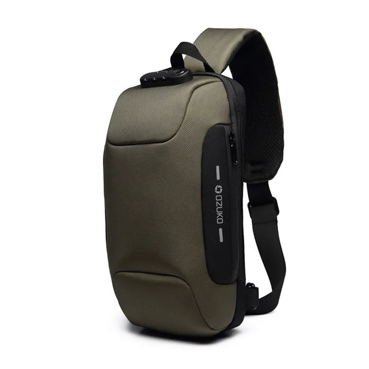 Mala de Ombro Masculina Anti-Roubo | Impermeável com Porta USB