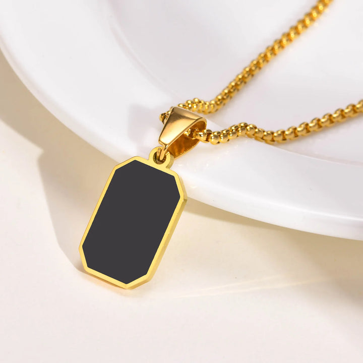 Vnox Colar Pequeno para Homens e Rapazes – Aço Inoxidável Preto ou Prateado com Corrente Box