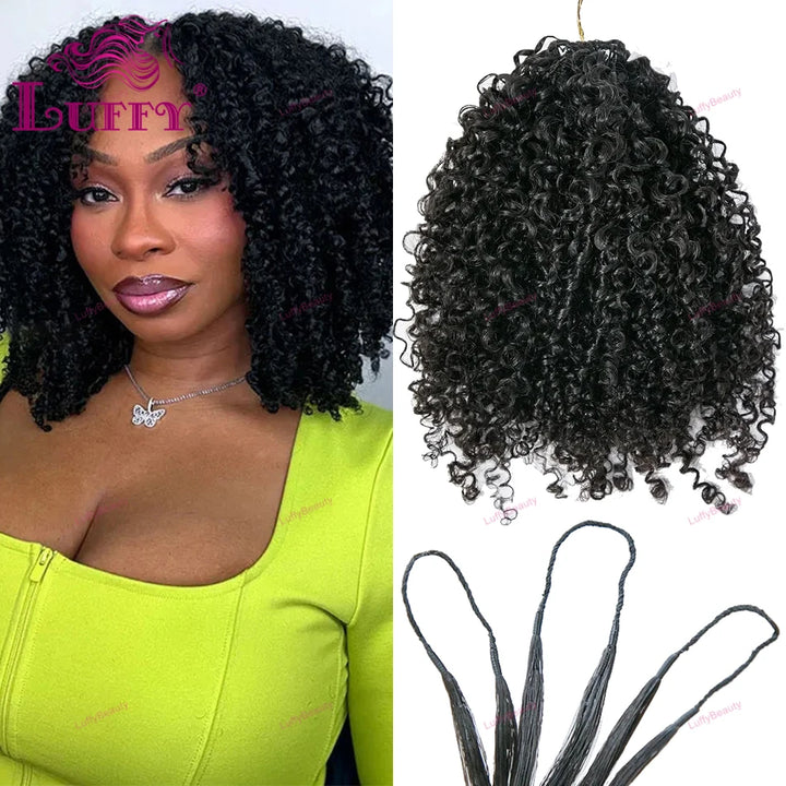 Extensões de Cabelo Humano Kinky Curly Crochet 120g – Pré-Separadas, Sem Nó, 100 Fios por Pacote