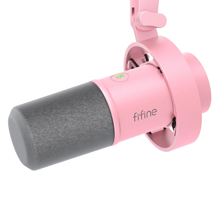 Microfone Dinâmico FIFINE K688W USB/XLR com Controle de Ganho, Touch Mute e Entrada para Fone de Ouvido – Ideal para Streaming e Gravação
