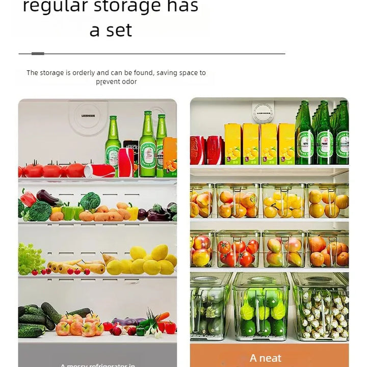 Caixa Organizadora de Frutas e Legumes para Frigorífico – Com Pega, Multifuncional e Empilhável