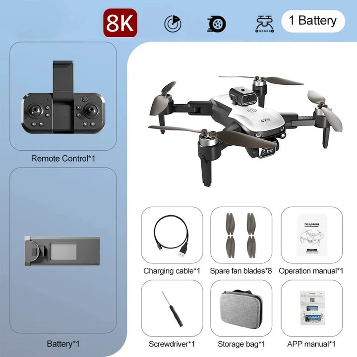 Drone Lenovo S2S 8K com Câmera Dupla, GPS e Evitação de Obstáculos 360º – Drone Profissional Brushless com 45min de Voo e Estabilização EIS