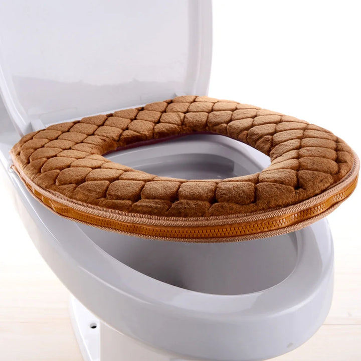 Capa de Assento de Sanita Macia para Inverno – Pelúcia Lavável e Quente | Universal O-Shape 37x44cm