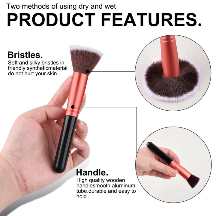 Conjunto Profissional de Pincéis de Maquiagem 14/16 Peças – Cerdas Macias para Olhos, Base, Blush e Corretivo