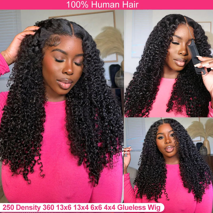 Peruca Lace Frontal HD Deep Wave 100% Cabelo Humano – 13x6, 13x4, 360 Glueless, 250% Densidade, 30 Polegadas