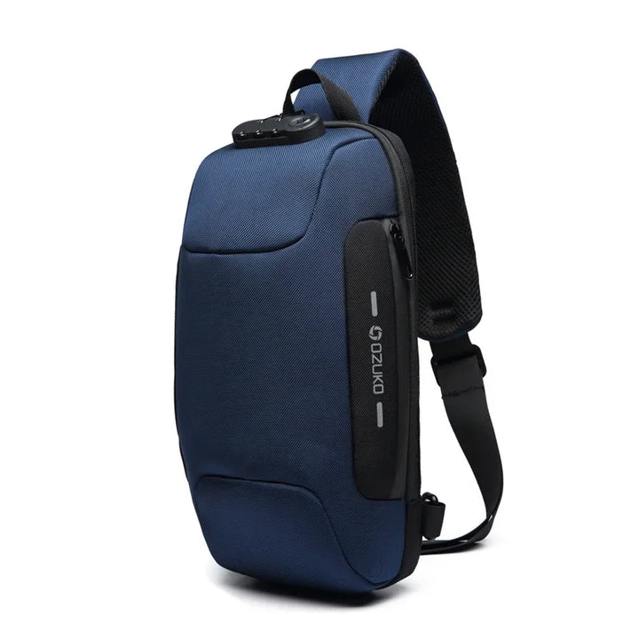 Mala de Ombro Masculina Anti-Roubo | Impermeável com Porta USB