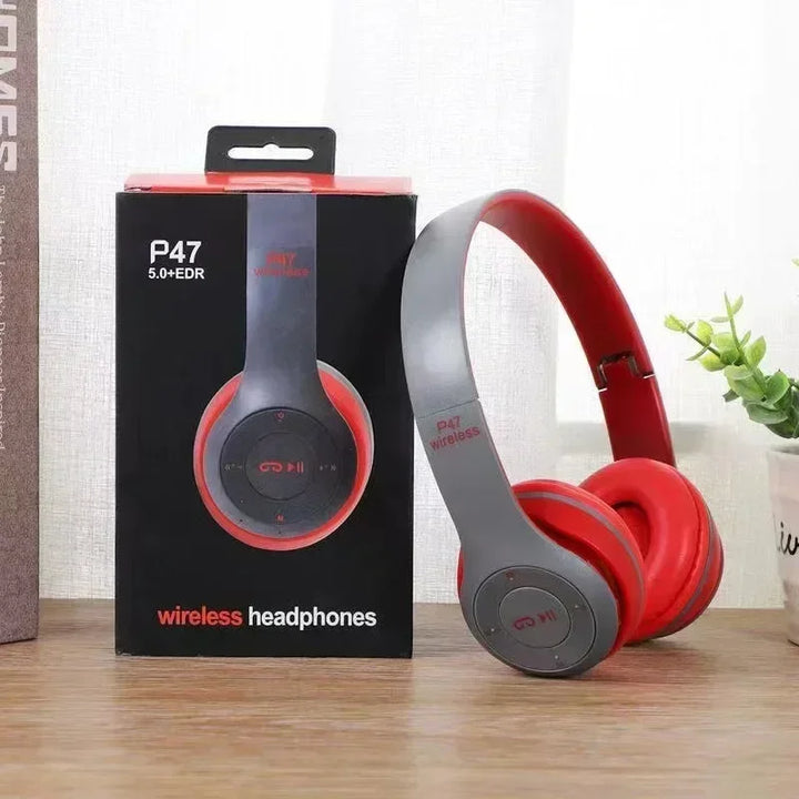 P47 Auscultadores Bluetooth com Microfone – Som Estéreo, Cancelamento de Ruído, Compatível com PC, Telemóvel e Gaming