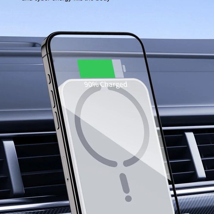 Suporte Carregador Wireless Magnético 100W para Carro – Compatível com iPhone 16/15/14/13/12 Pro Max – Suporte de Saída de Ar com Carregamento Rápido