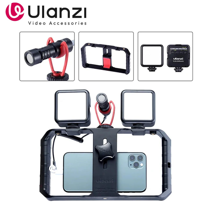 Suporte Cage para Telemóvel Ulanzi U-Rig Pro – Estabilizador Profissional para Filmagens e Vlogging com Smartphone