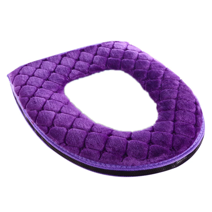 Capa de Assento de Sanita Macia para Inverno – Pelúcia Lavável e Quente | Universal O-Shape 37x44cm