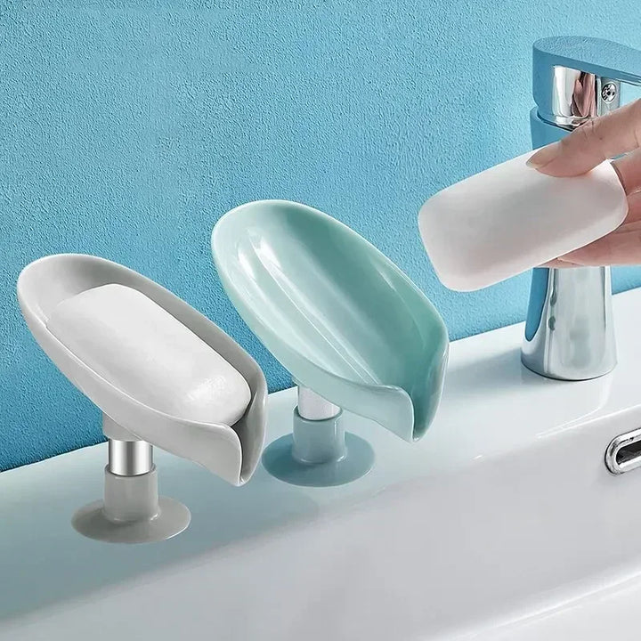 Suporte de Sabonete em Forma de Folha com Ventosa – Porta Sabonete Drenante para Casa de Banho e Cozinha